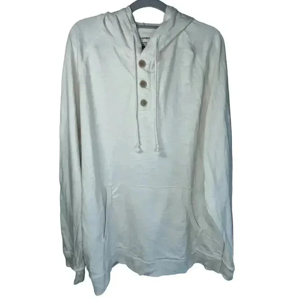Banana‎ Republic Men’s Cream Cotton Hoodie XL